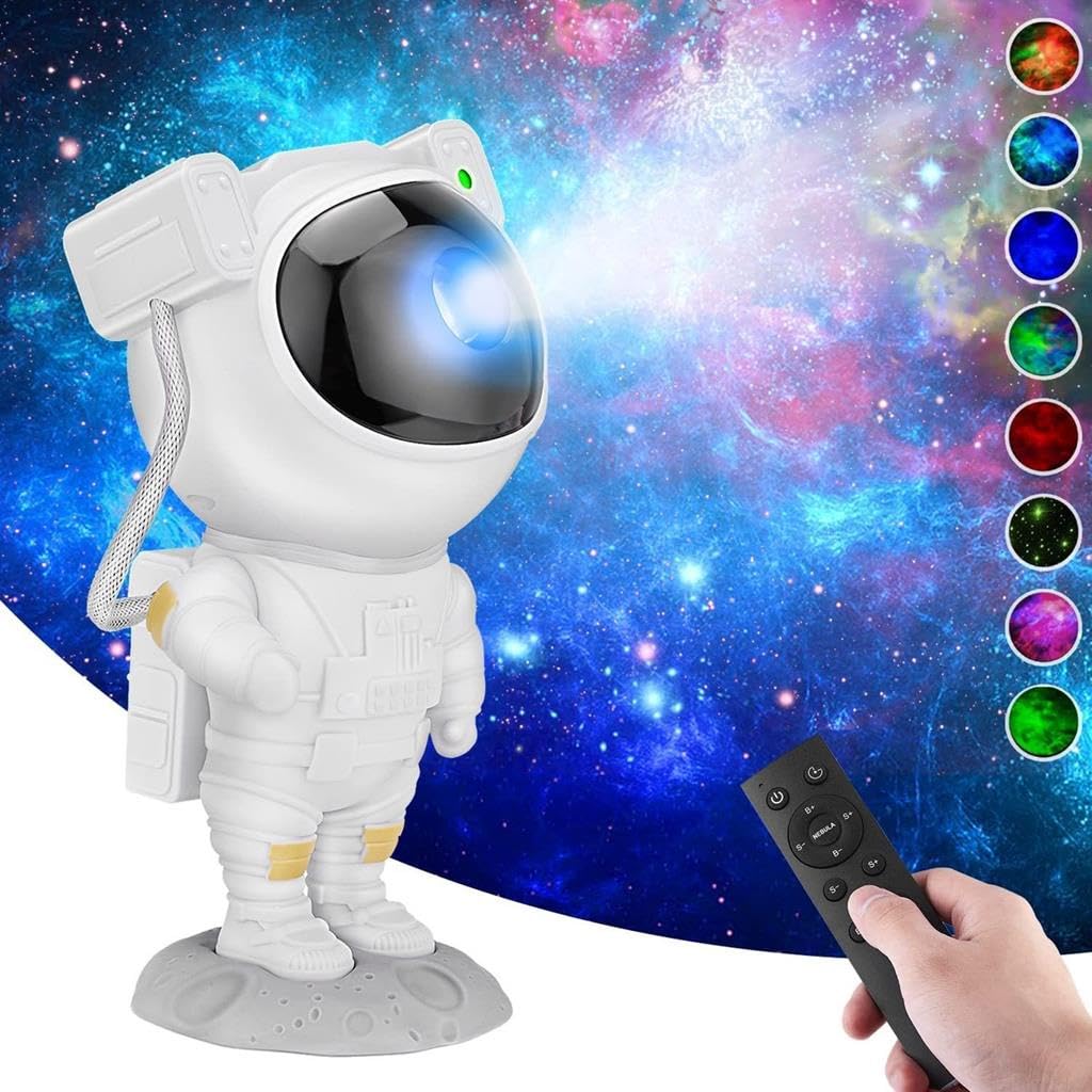 Astronaut Galaxy Projector - 360 Magnetic Head Rotation, Remote Control