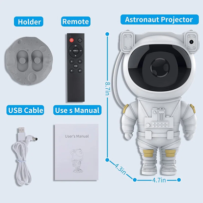 Astronaut Galaxy Projector - 360 Magnetic Head Rotation, Remote Control